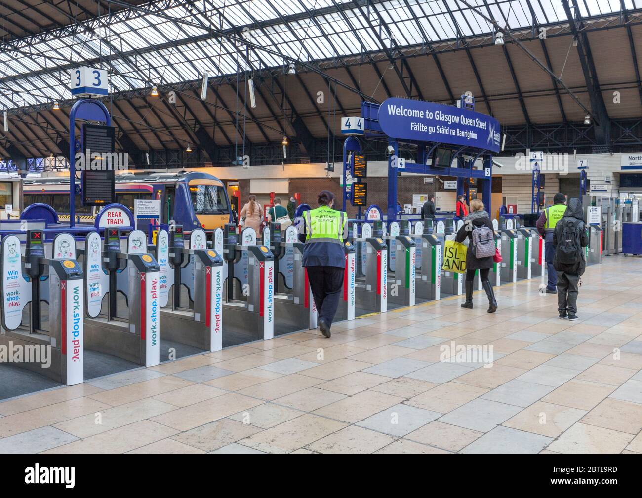 Glasgow Queen street railway station Ticket gates / barriers Stock Photo