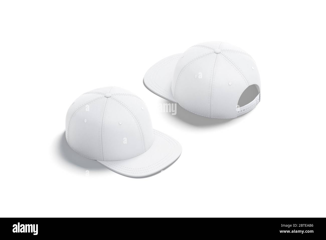 Blank white jeans snapback mock up, front and back Stock Photo