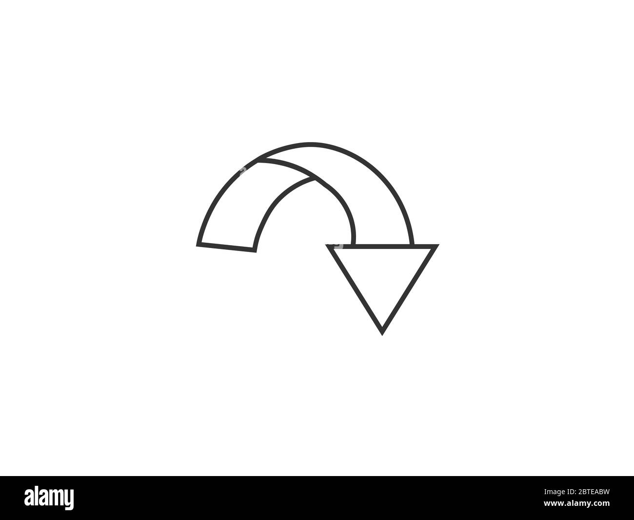 Arrow curved icon. Vector illustration, flat design. Stock Vector
