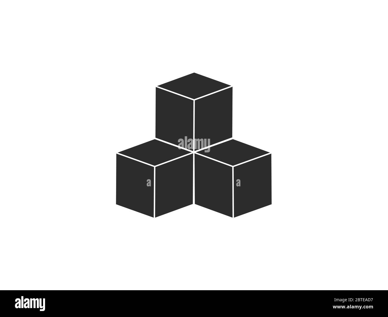 Box, cube icon. Vector illustration, flat design. Stock Vector