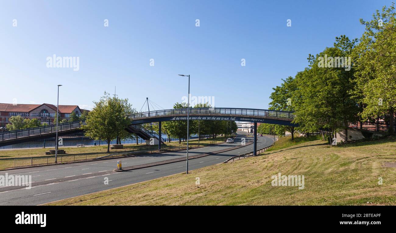 Stockton Riverside Road Town centre footbridge hi-res stock photography and images - Alamy