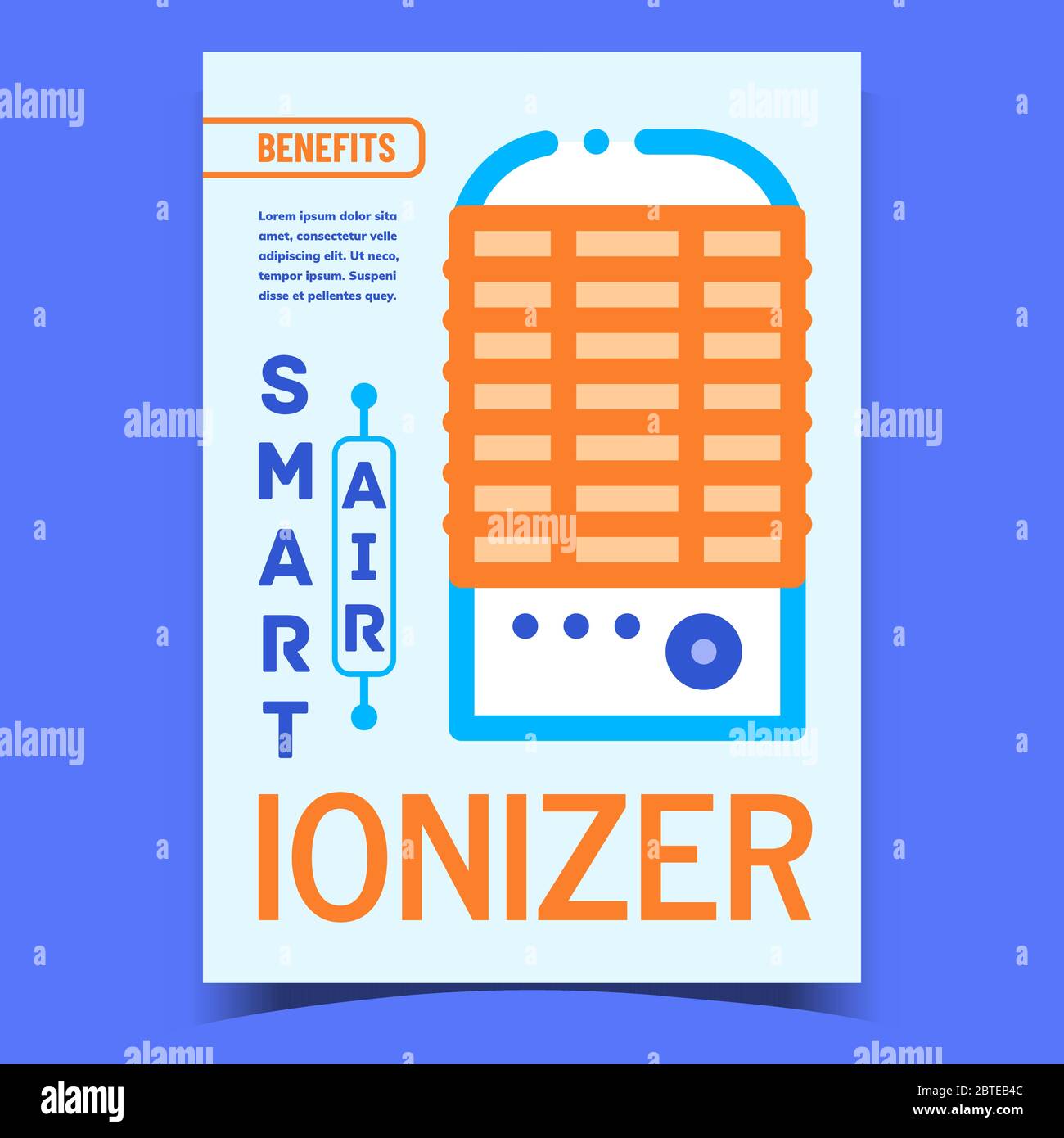 Air Ionizer Smart Device Promotional Poster Vector Stock Vector