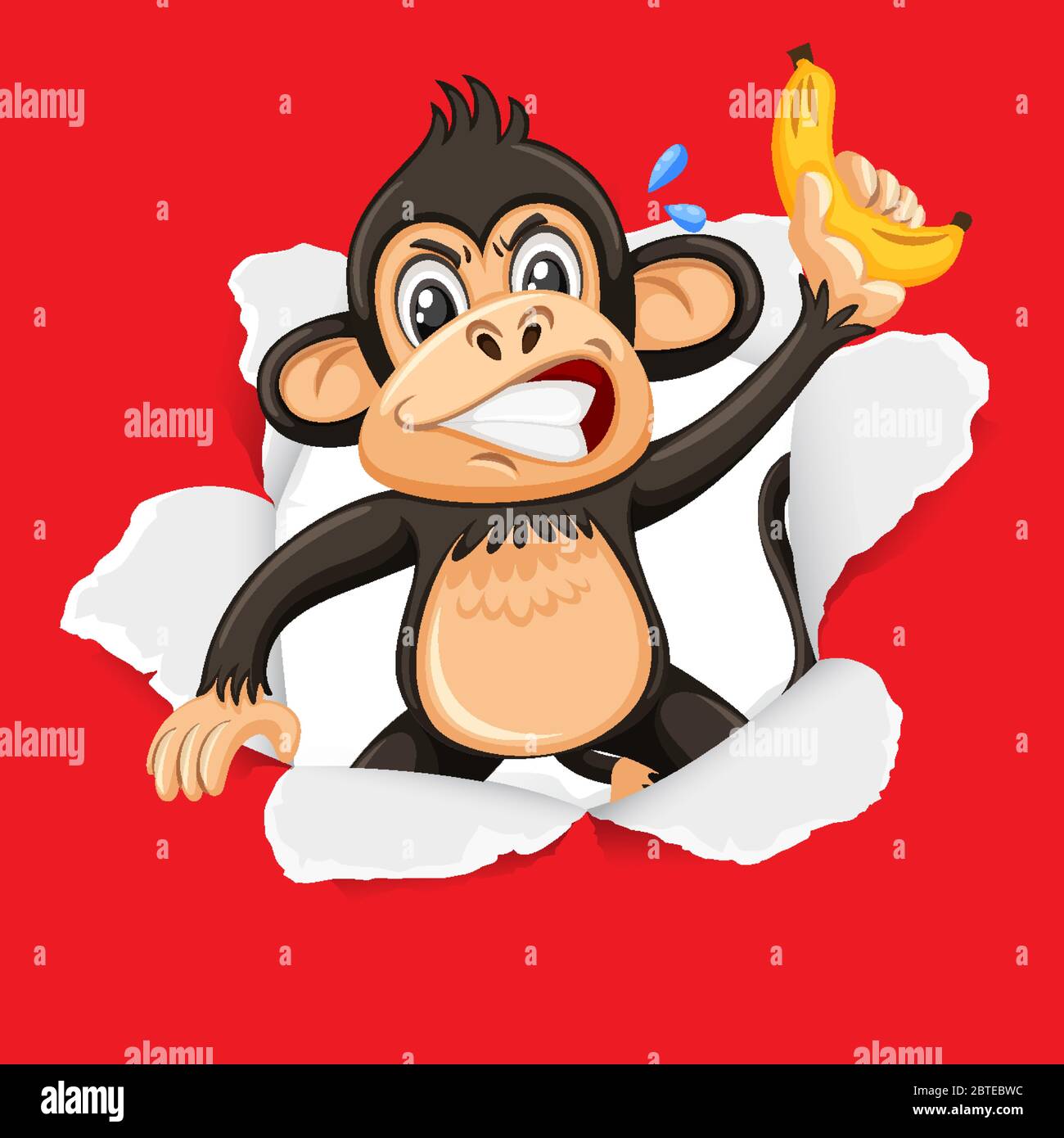 Background template design with wild monkey illustration Stock Vector ...