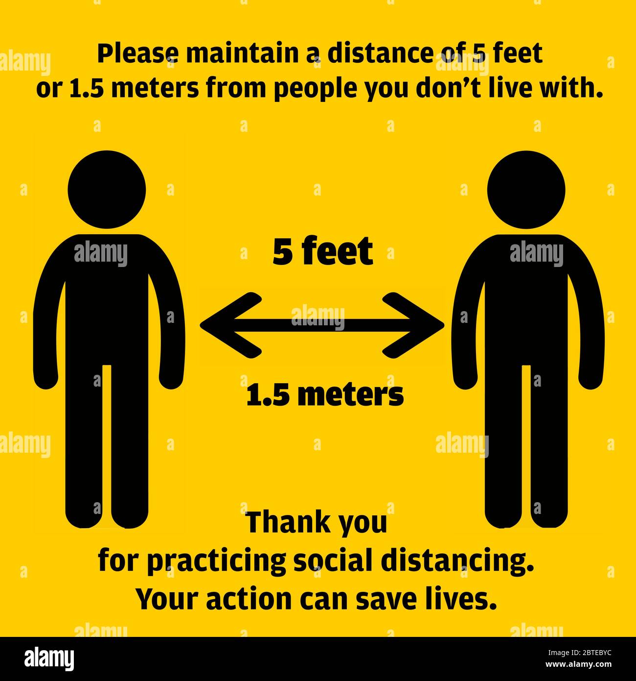 Social Distance Pictogram. Maintain 1.5 meters or 5 feet from anyone you  don't live with vector illustration Stock Vector Image & Art - Alamy