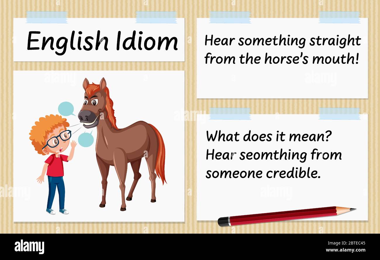 Straight from the horses mouth Stock Vector Images Alamy