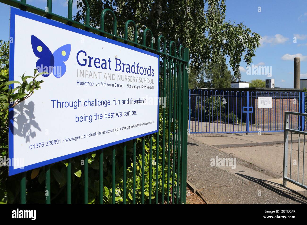 A general view of Great Bradfords Infant and Nursery School in Braintree  during the COVID-19 pandemic and lockdown Stock Photo - Alamy