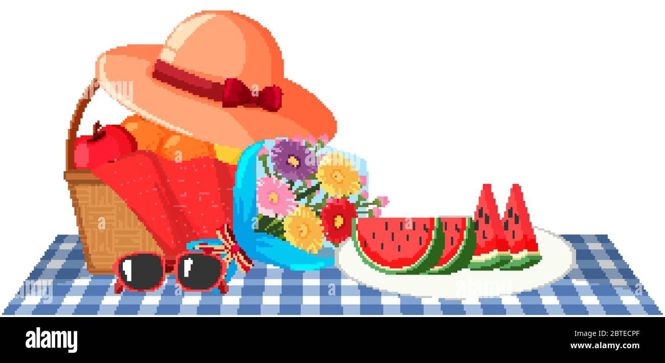 Picnic basket clipart Stock Vector Images - Alamy