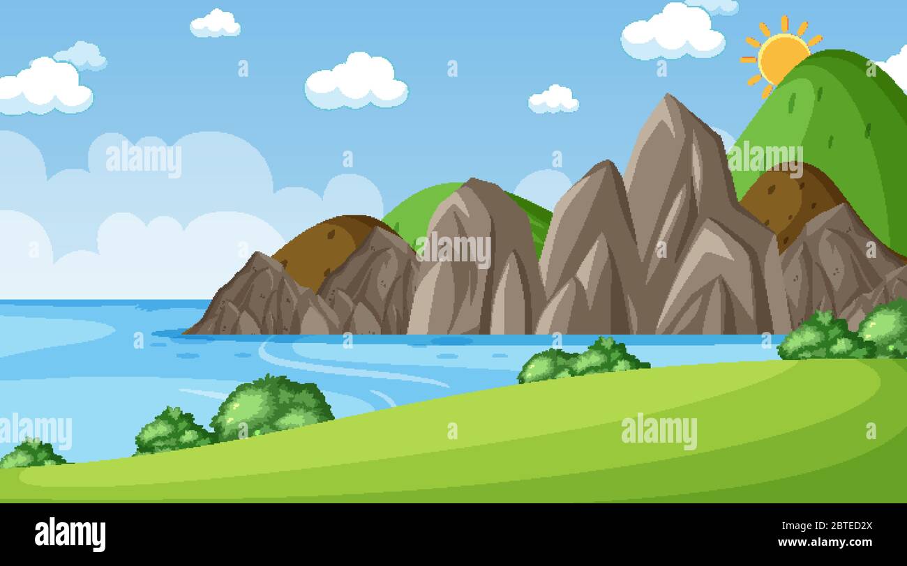 Background scene with many trees in the park illustration Stock Vector ...