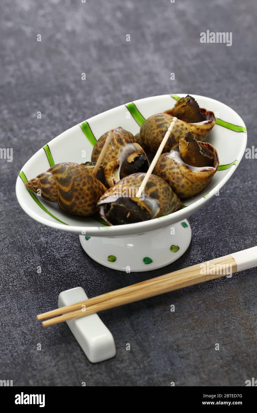 simmered baigai sea snail, japanese cuisine Stock Photo Alamy