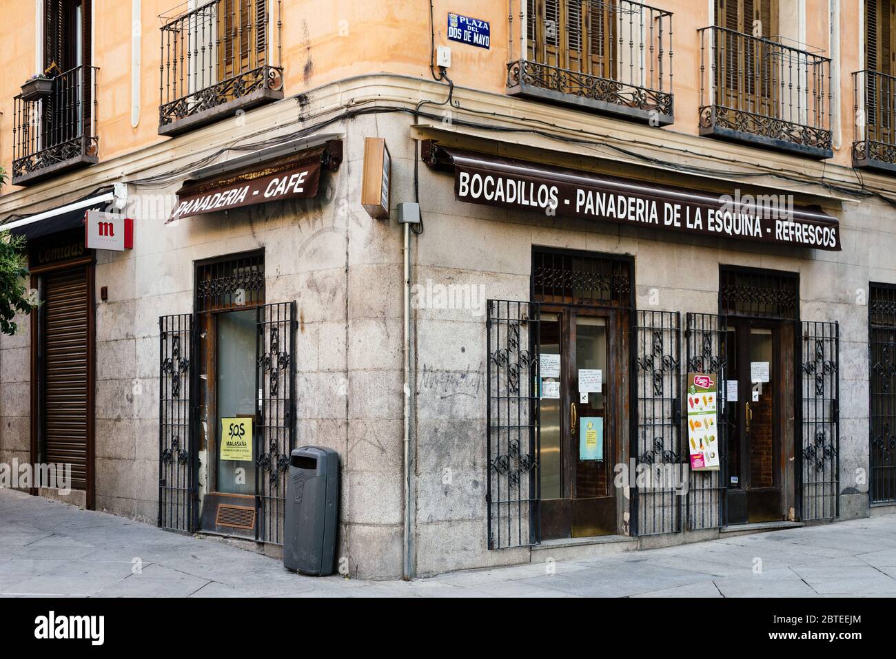 Madrid, Spain May, 24, 2020 Traditional bakery and coffee shop in
