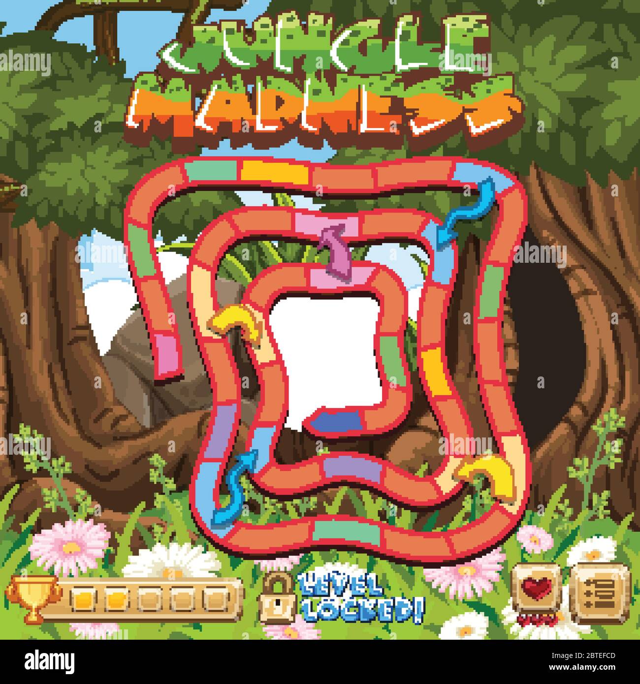 Jungle madness boardgame template illustration Stock Vector Image &amp; Art - Alamy