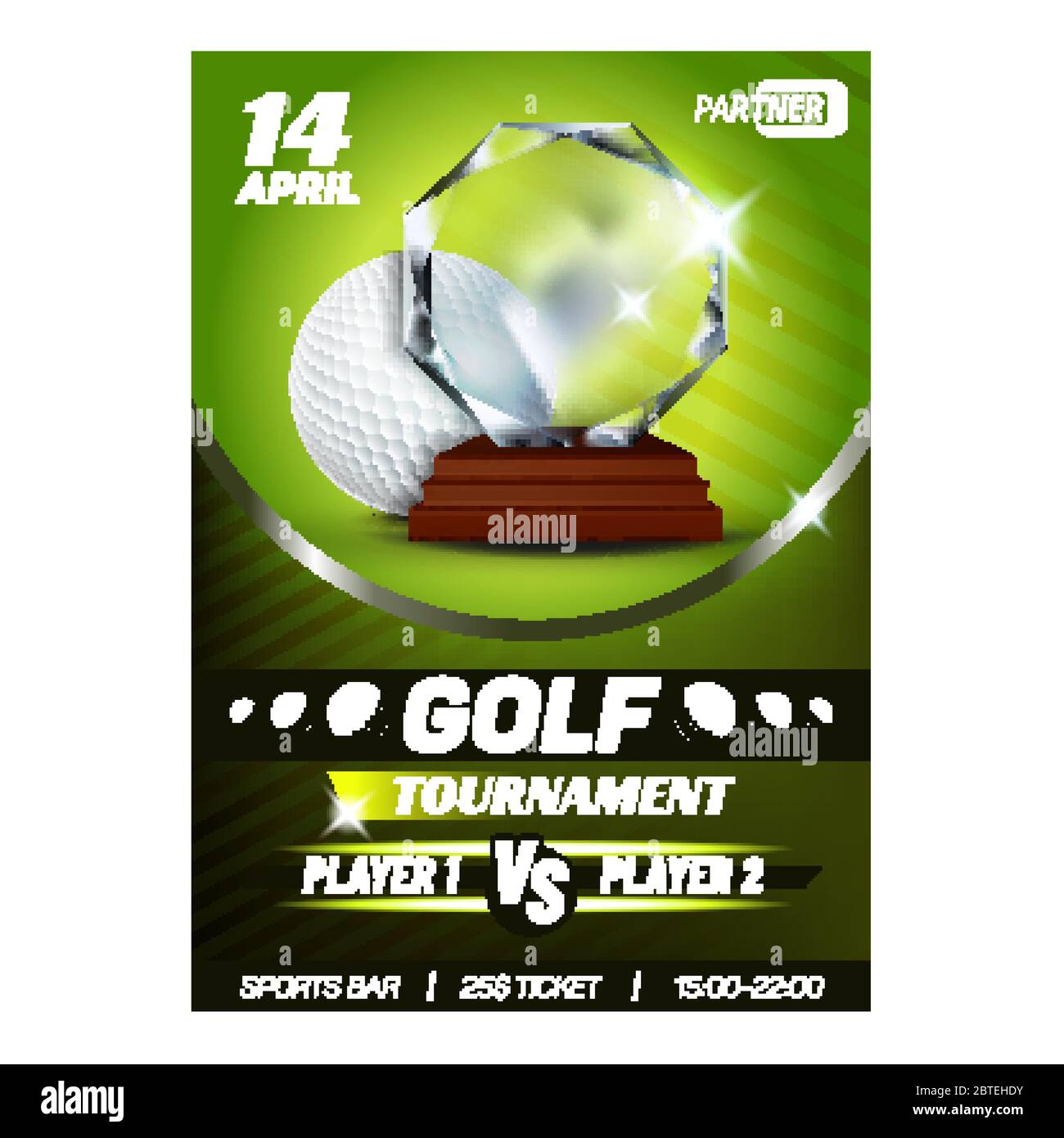 Golf Trophy For Best Score Golfer Poster Vector Stock Vector Image