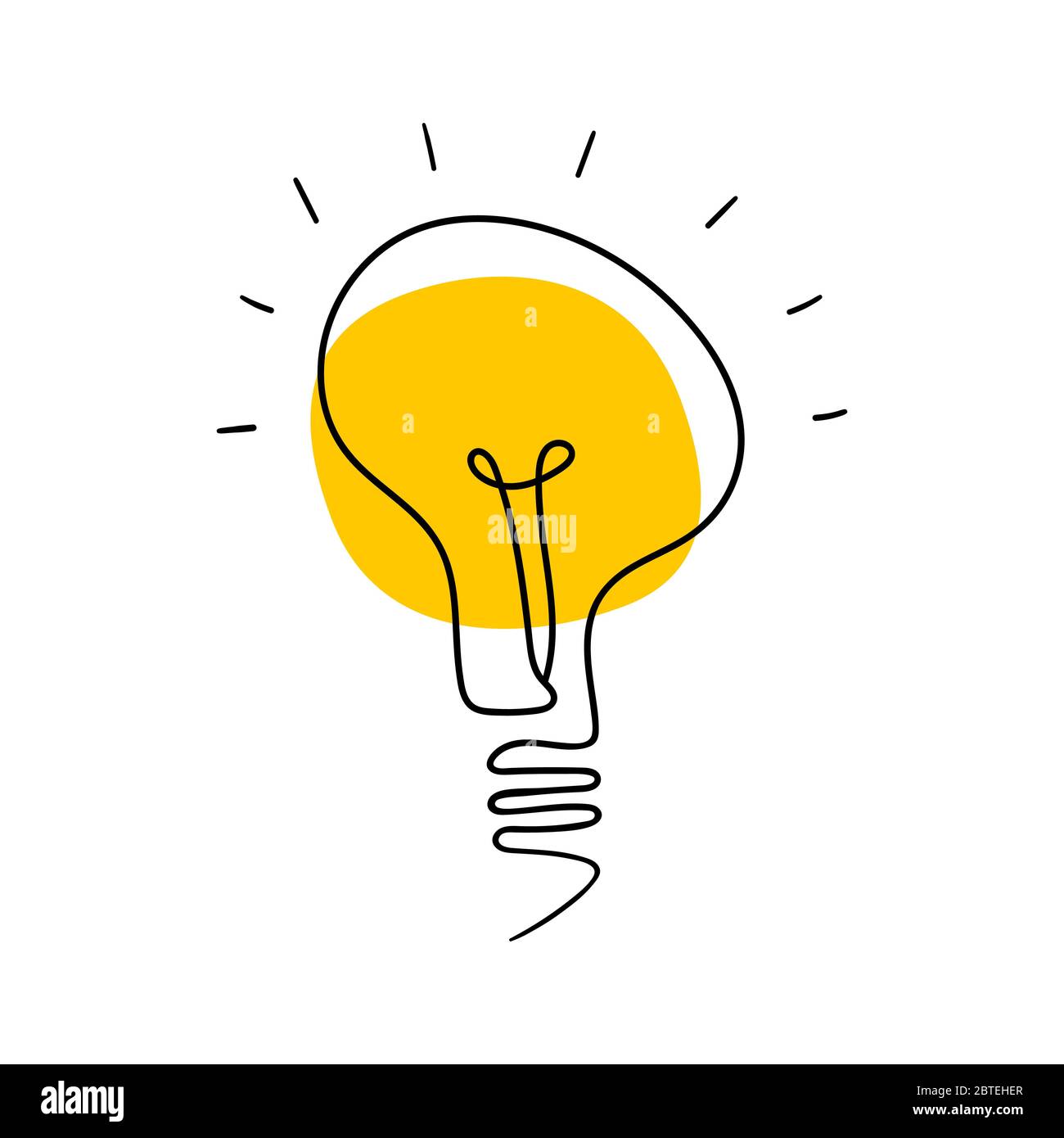 Light bulb hand drawn icon. Simple object isolated on white background.  Vector illustration Stock Vector Image & Art - Alamy