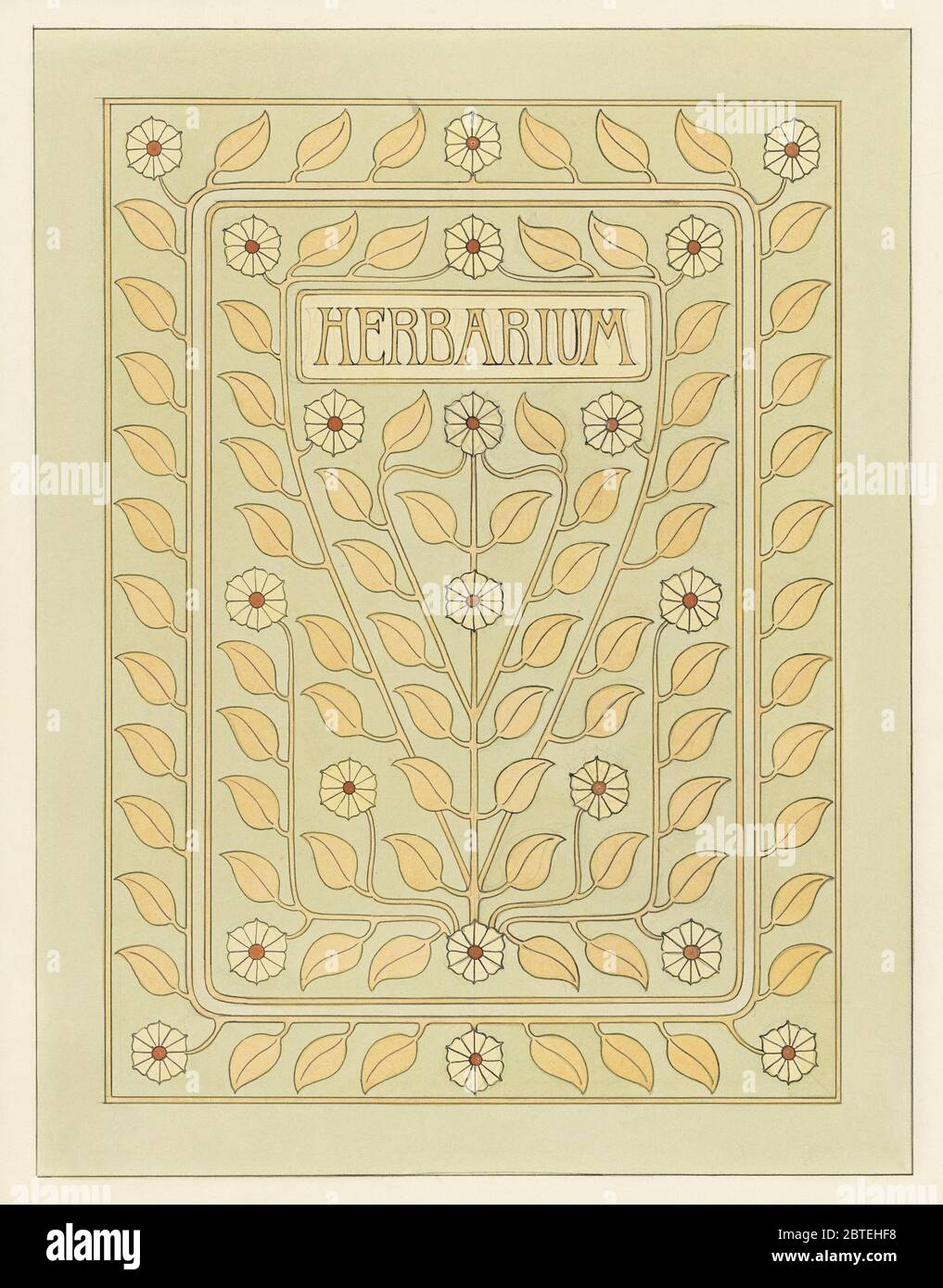 Design for Herbarium book cover by Julie de Graag (1877-1924). Original from the Rijks Museum Stock Photo