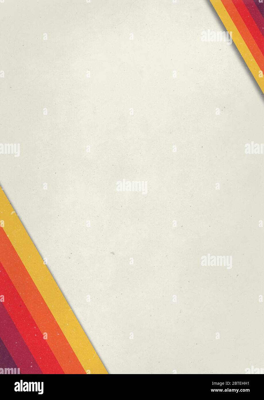 A retro 1970's or 1980's portrait graphic background design for use as a  product, poster or flyer background with yellow, orange and red corner  stripe Stock Photo - Alamy