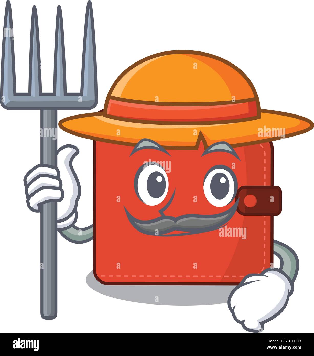 Card wallet mascot design working as a Farmer wearing a hat. Vector illustration Stock Vector
