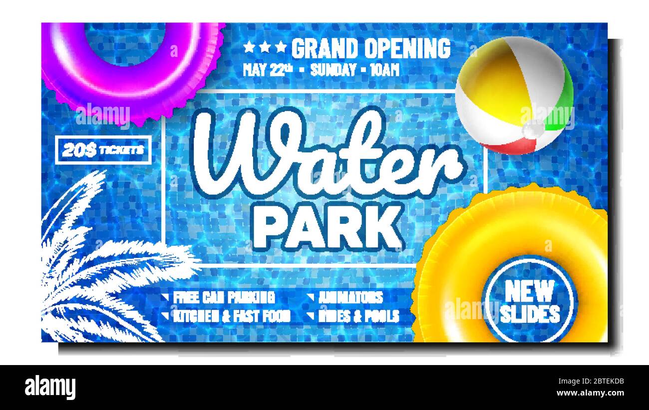 Water Park Creative Advertising Poster Vector Stock Vector Image & Art