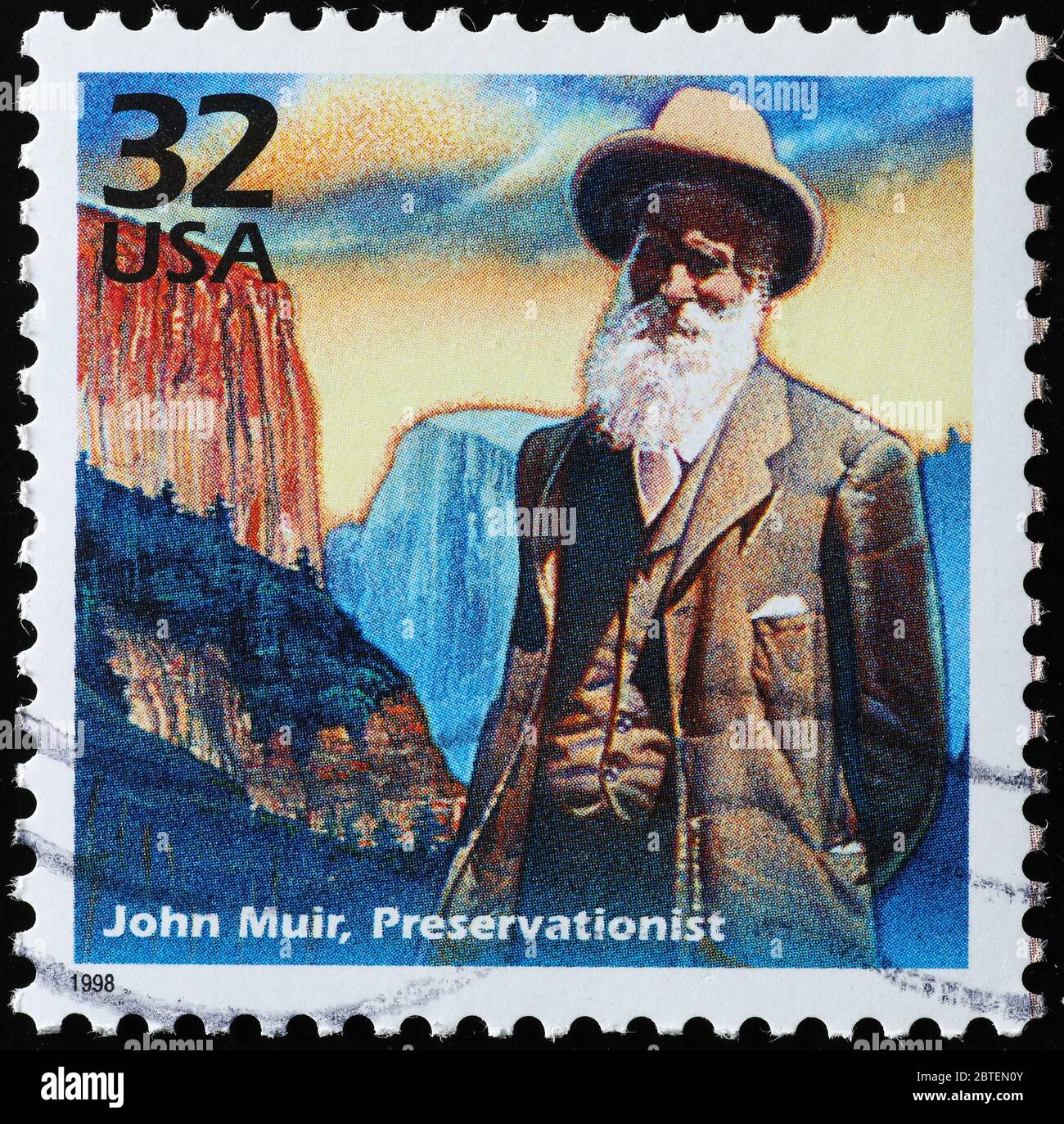 American naturalist John Muir on postage stamp Stock Photo