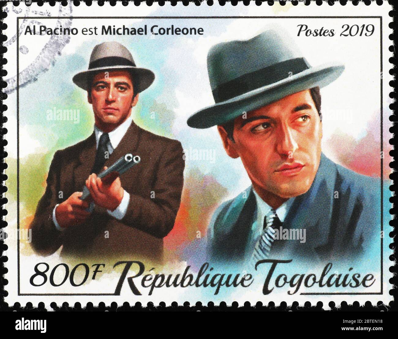 Al Pacino as Michael Corleone on postage stamp Stock Photo