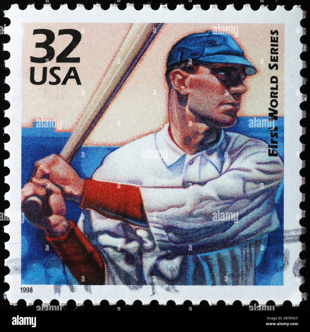 Baseball's first world series in 1903 celebratedon stamp Stock Photo