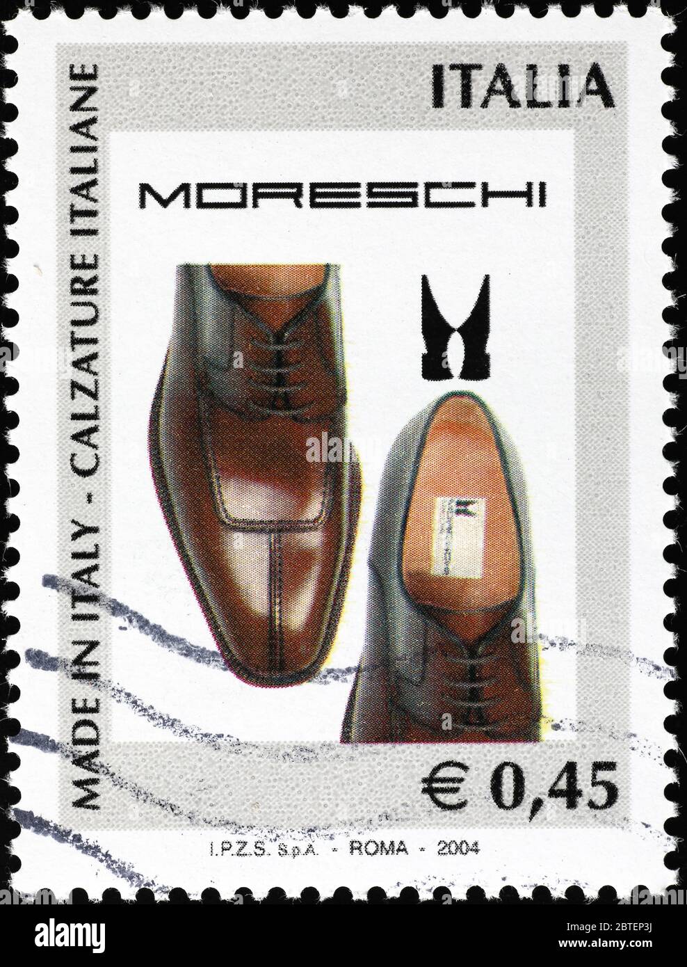 Italian brand of shoes Moreschi on postage stamp Stock Photo - Alamy