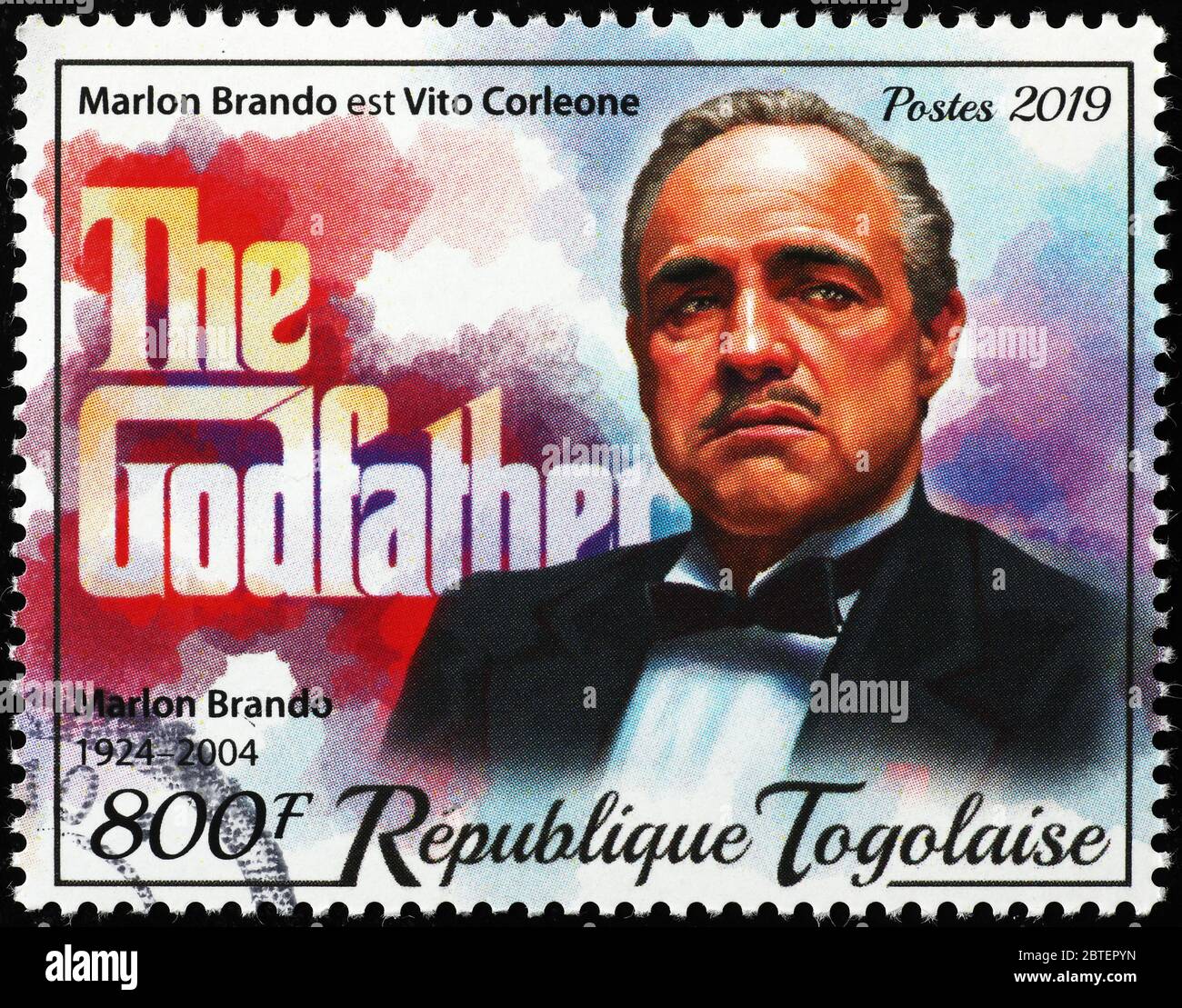 Marlon Brando in The Godfather on postage stamp Stock Photo