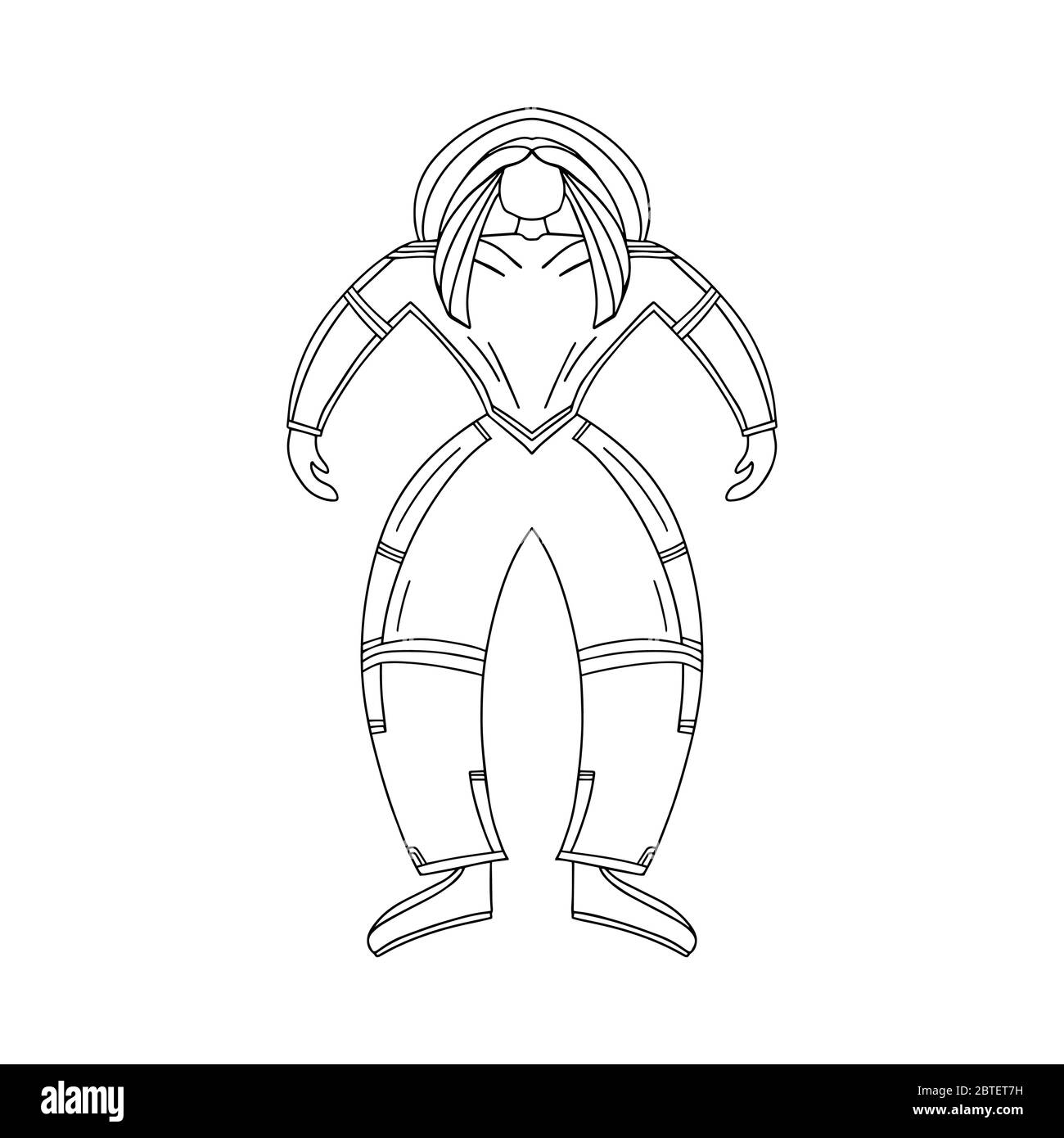 Cute hand drawn doodle woman astronaut. Isolated on white background. Vector stock illustration. Stock Vector