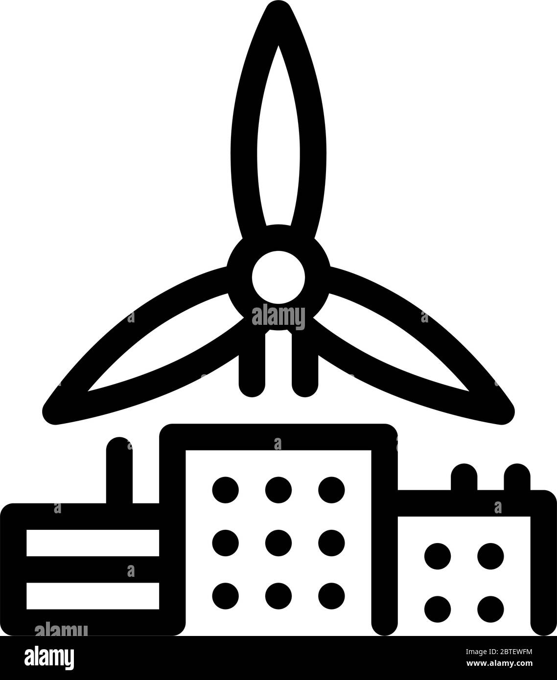wind energy residential technology icon vector outline illustration ...