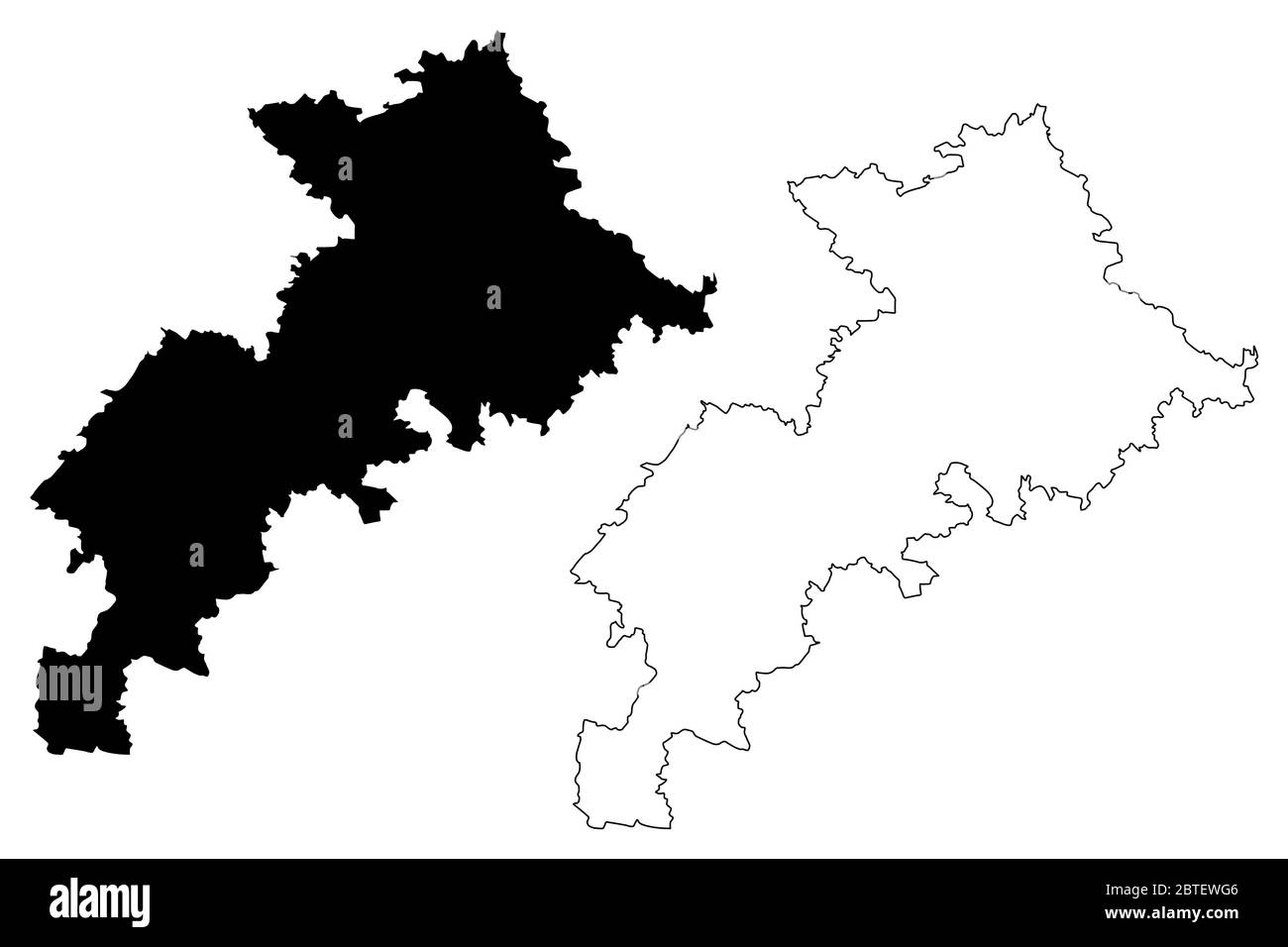 Haute-Garonne Department (France, French Republic, Occitanie or Occitania region) map vector illustration, scribble sketch Nauta Garona map Stock Vector