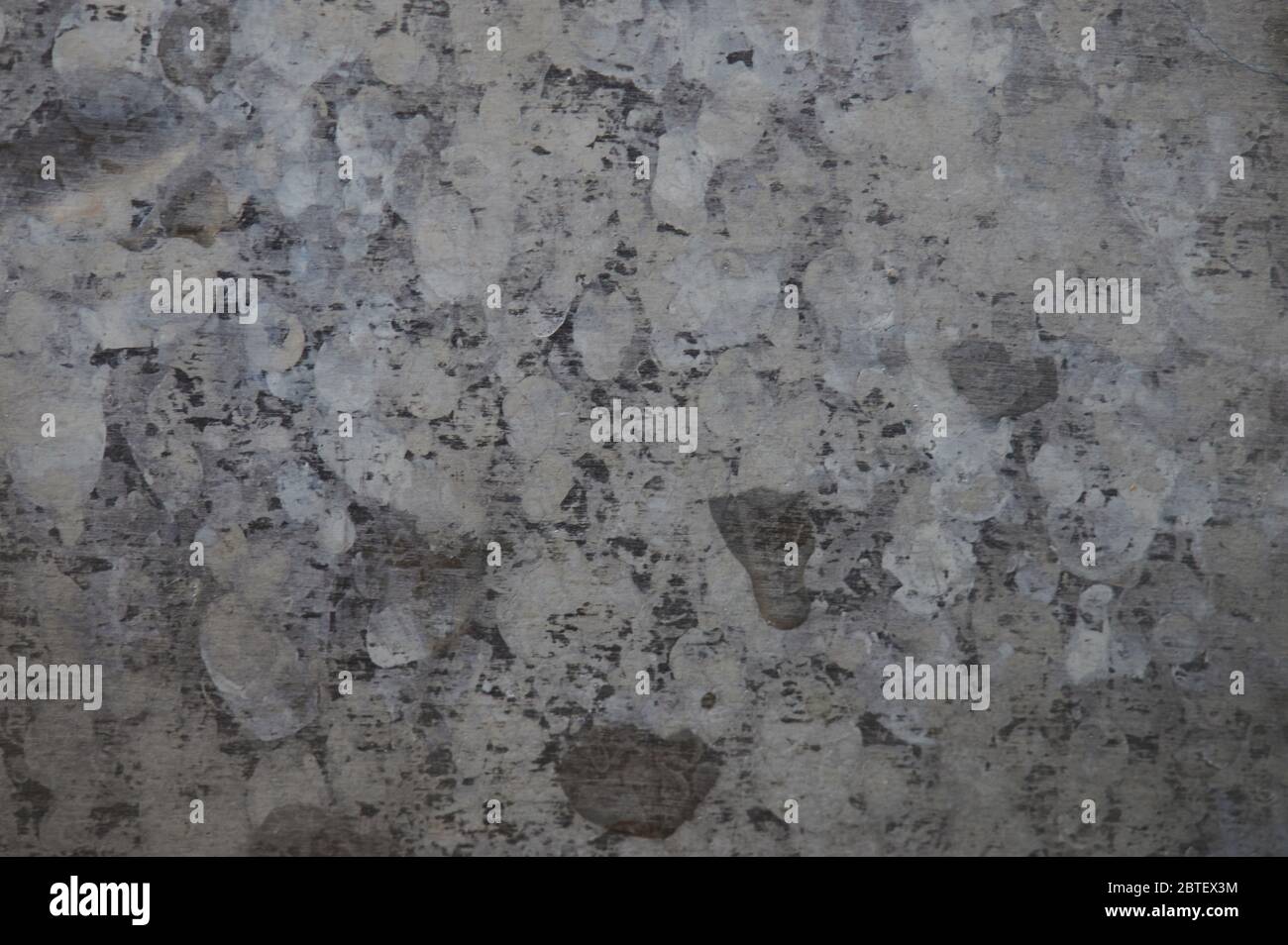 Water residue on metal surface macro close up view Stock Photo