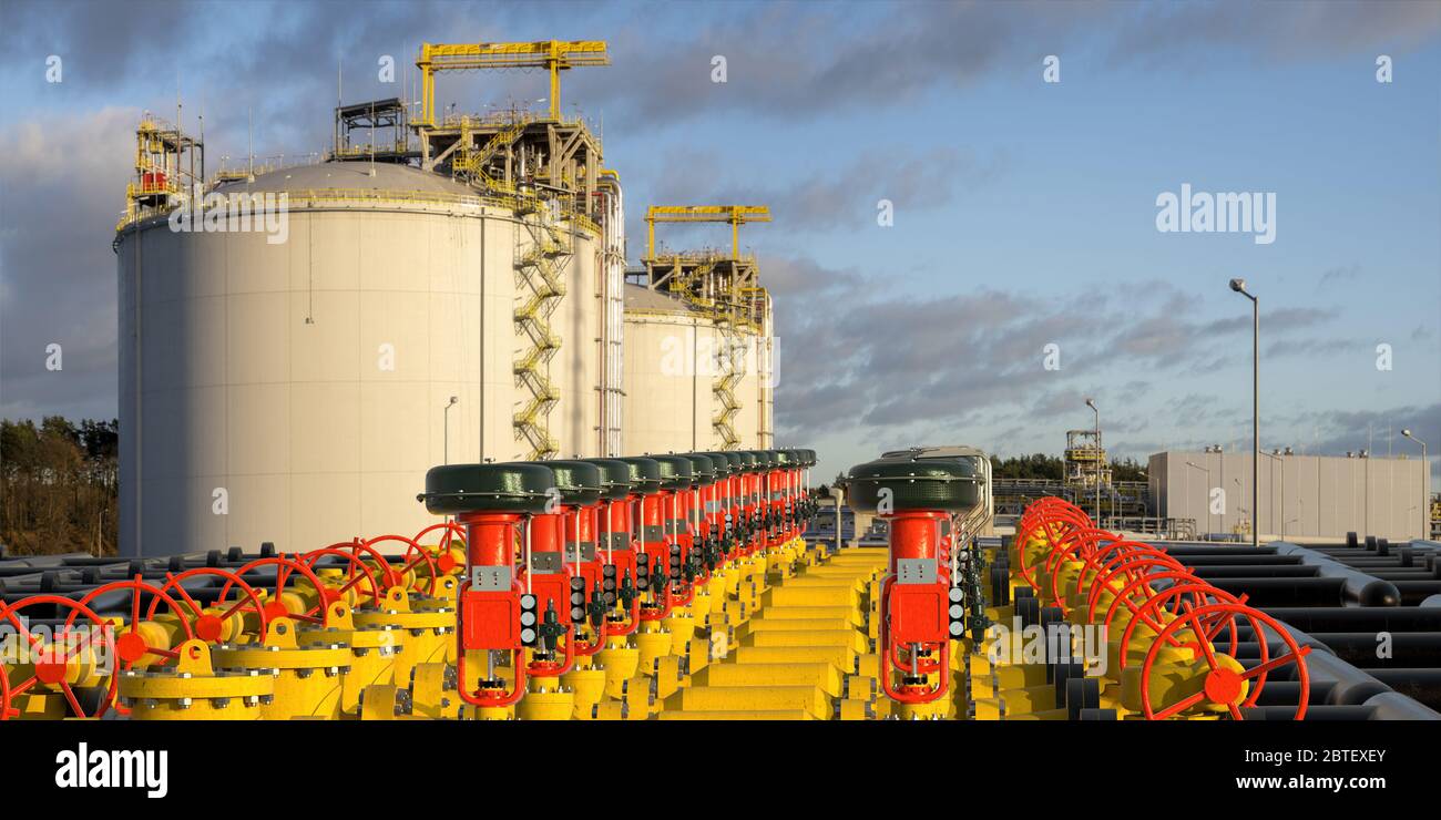 valve in the LNG gas transmission system Stock Photo Alamy