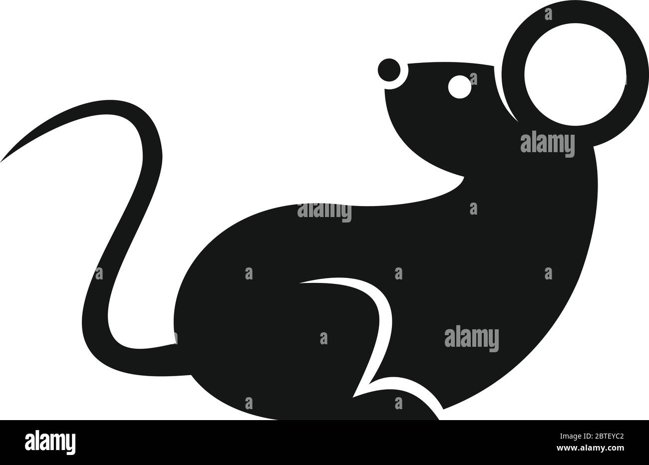Chinese rat icon. Simple illustration of chinese rat vector icon for web design isolated on white background Stock Vector