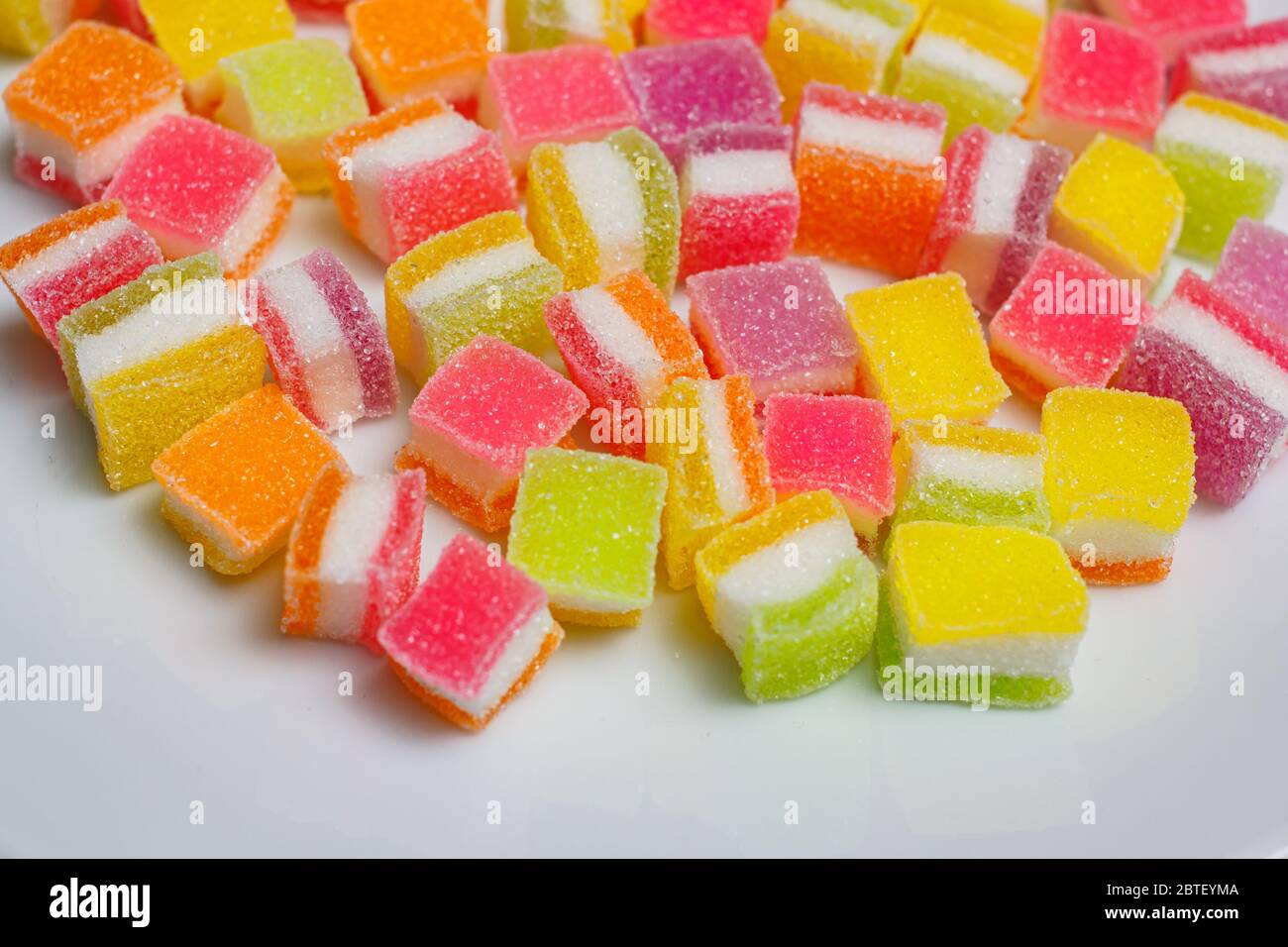 Gummy sweets on white plate hi-res stock photography and images - Alamy