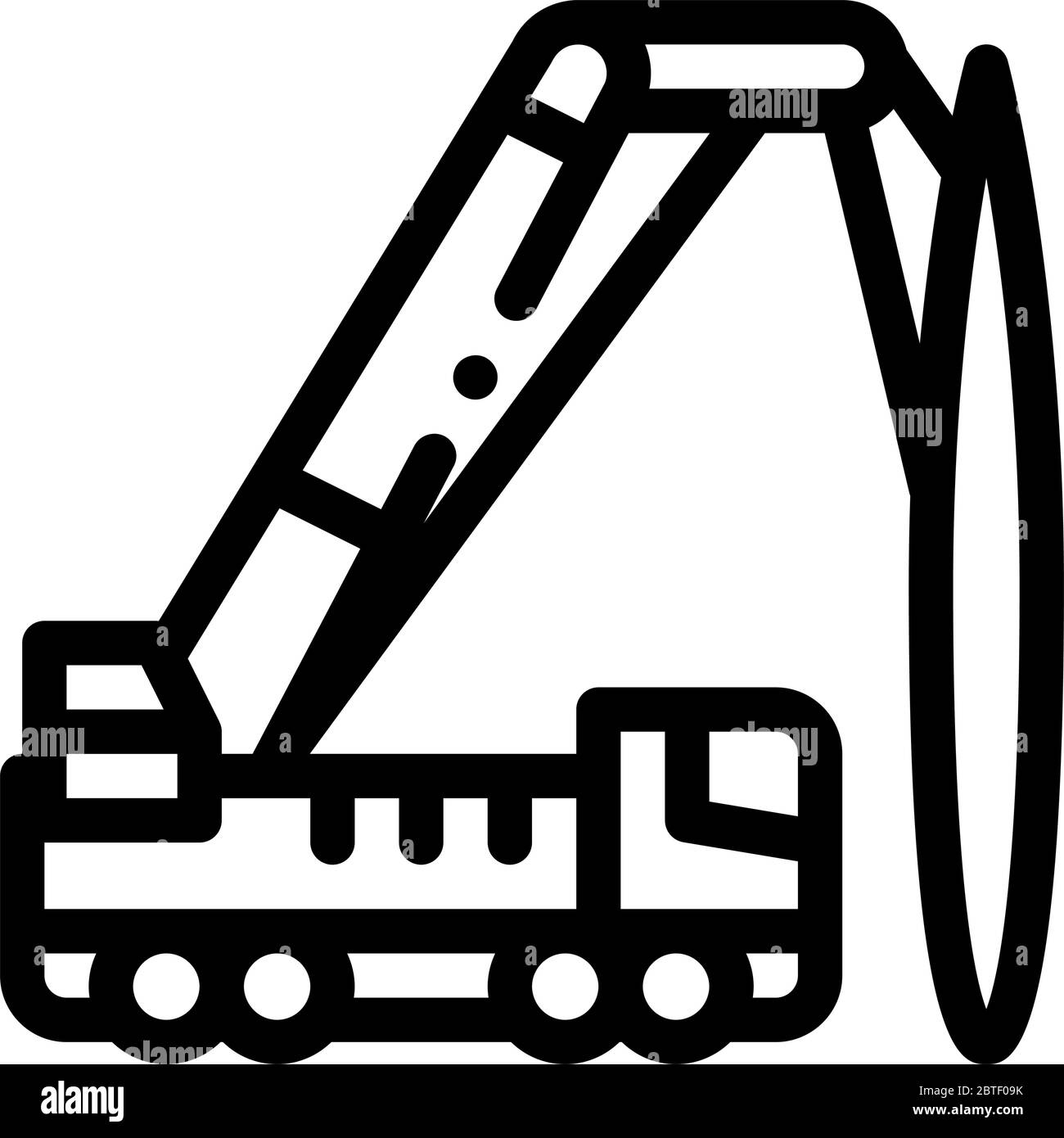 truck mounted crane icon vector outline illustration Stock Vector Image ...