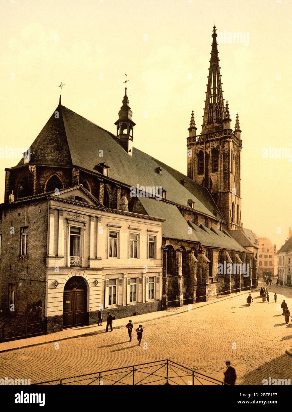 St. Gertrude Church, Louvain, Belgium ca. 1890-1900 Stock Photo