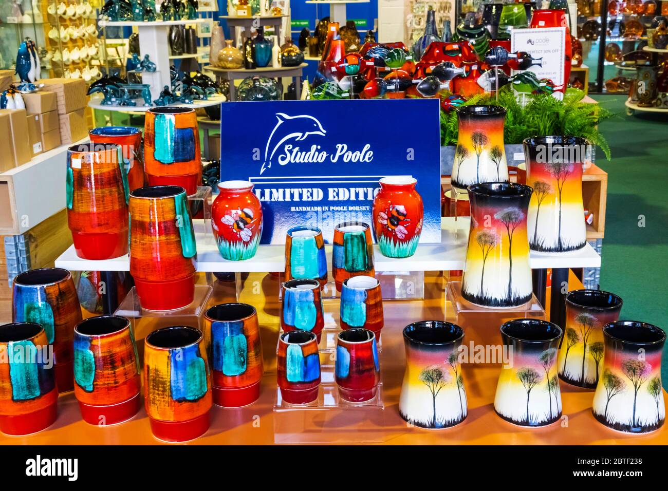 England, Dorset, Poole, Poole Pottery Studios, Shop Display of