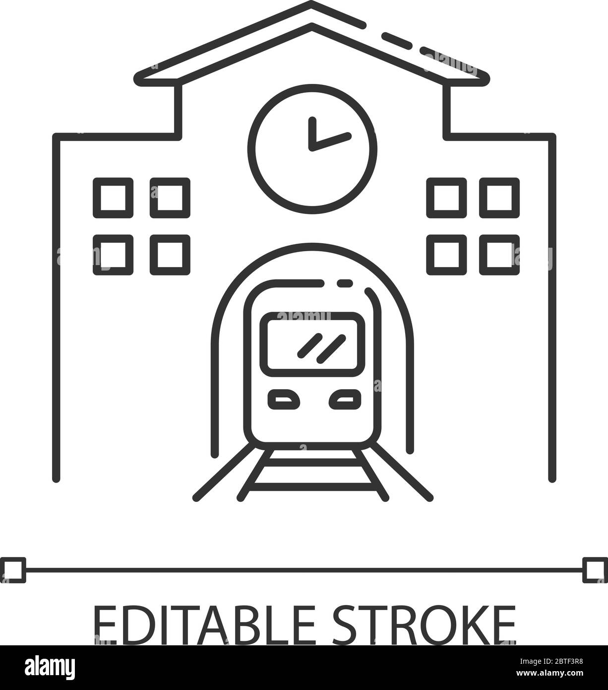 Railway station pixel perfect linear icon Stock Vector Image & Art - Alamy