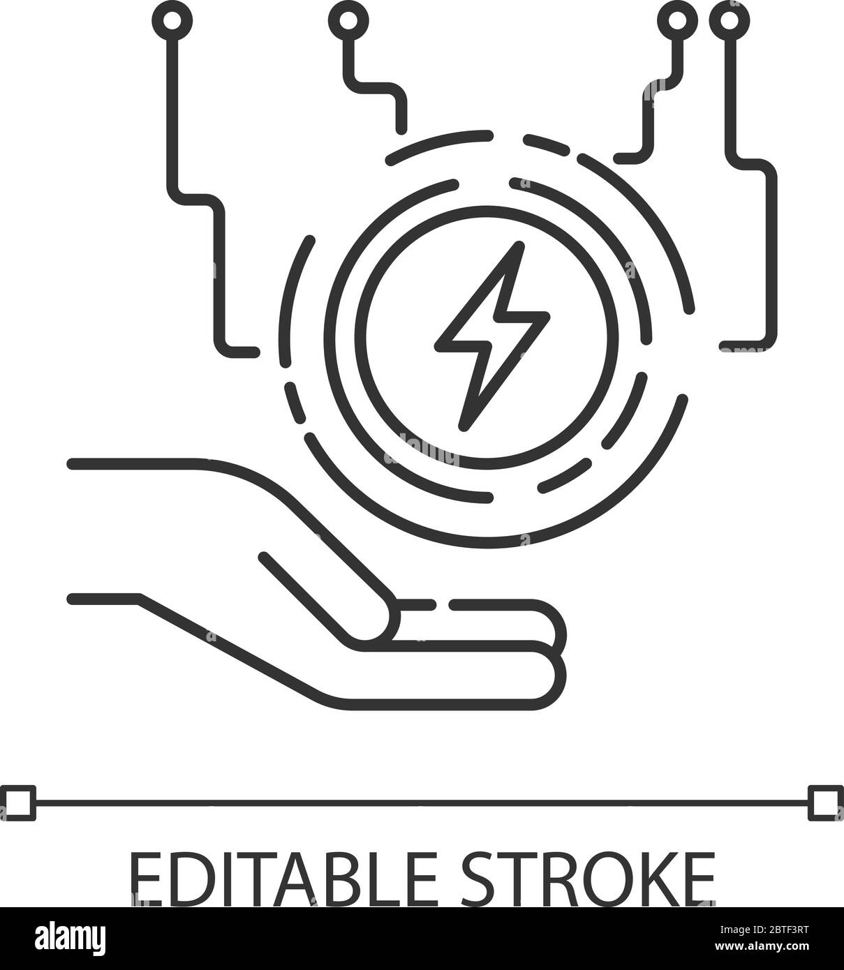 Electricity supply pixel perfect linear icon Stock Vector Image & Art ...