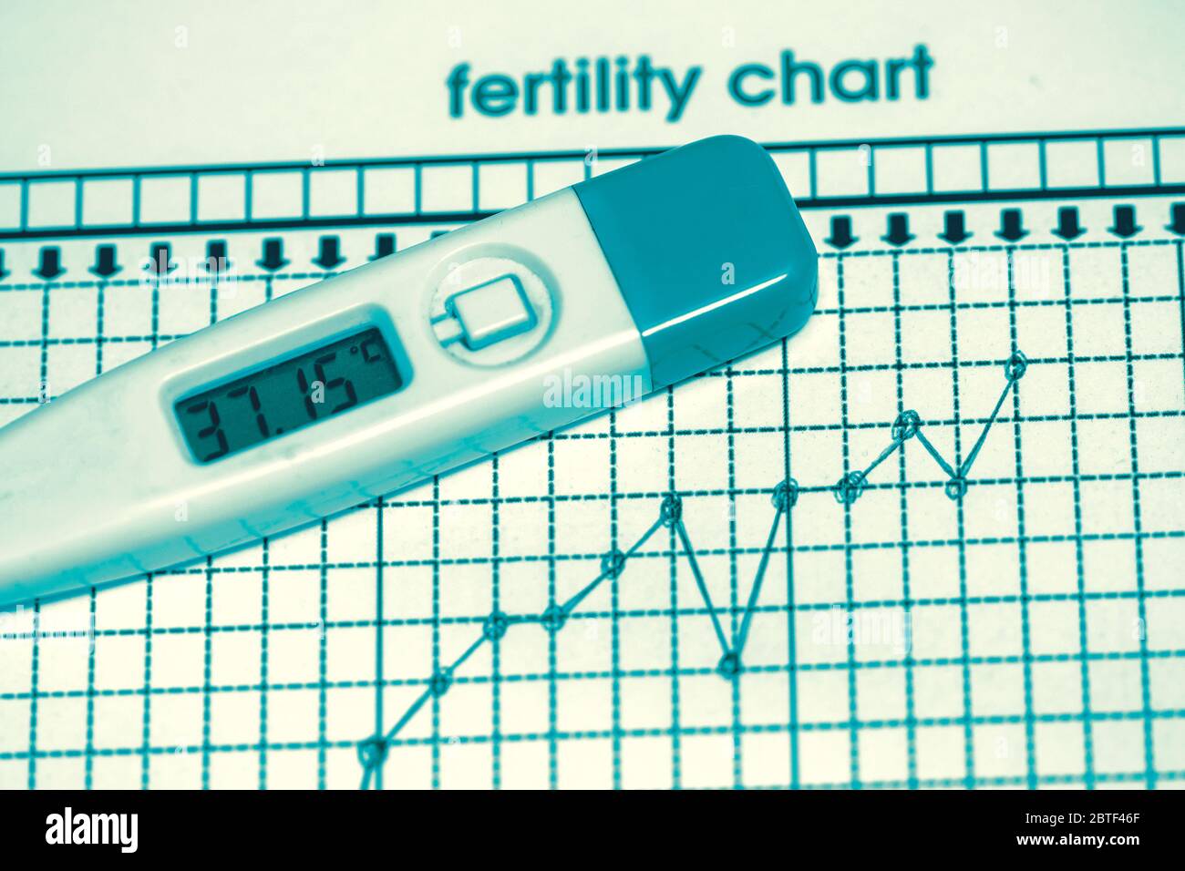 Planning of pregnancy. The fertility chart. Toned Selected focus Stock