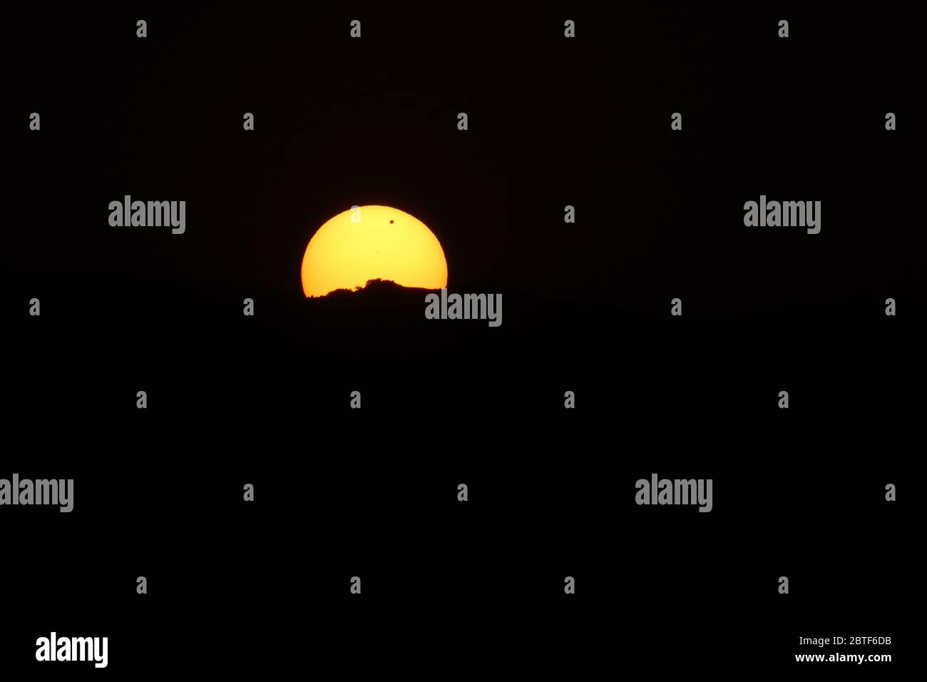 the passage of Venus in front of the sun on June 6, 2012 Stock Photo