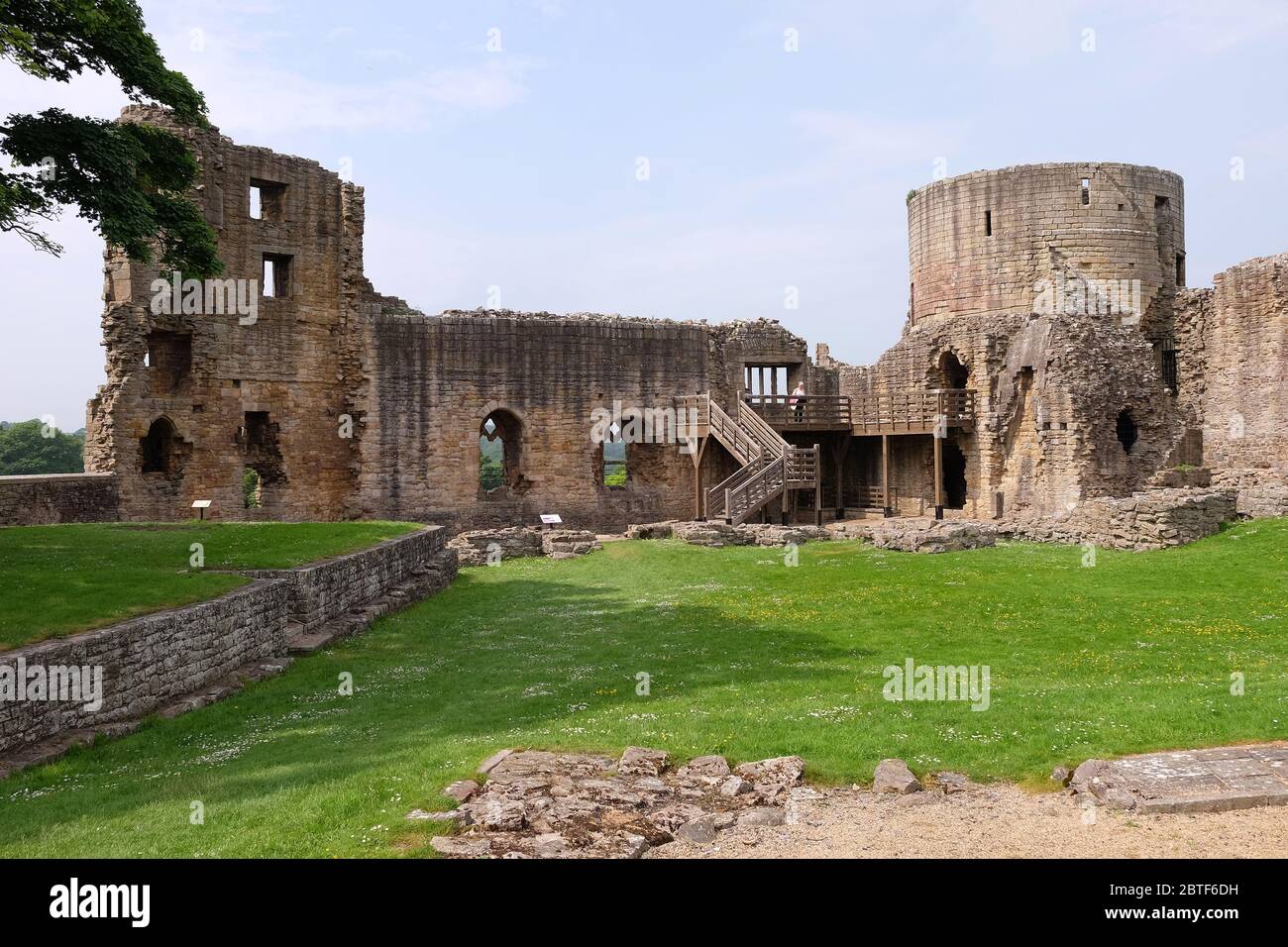 Ruins of the twelfth-century fortress at Barnard Castle, County Durham, England Stock Photo