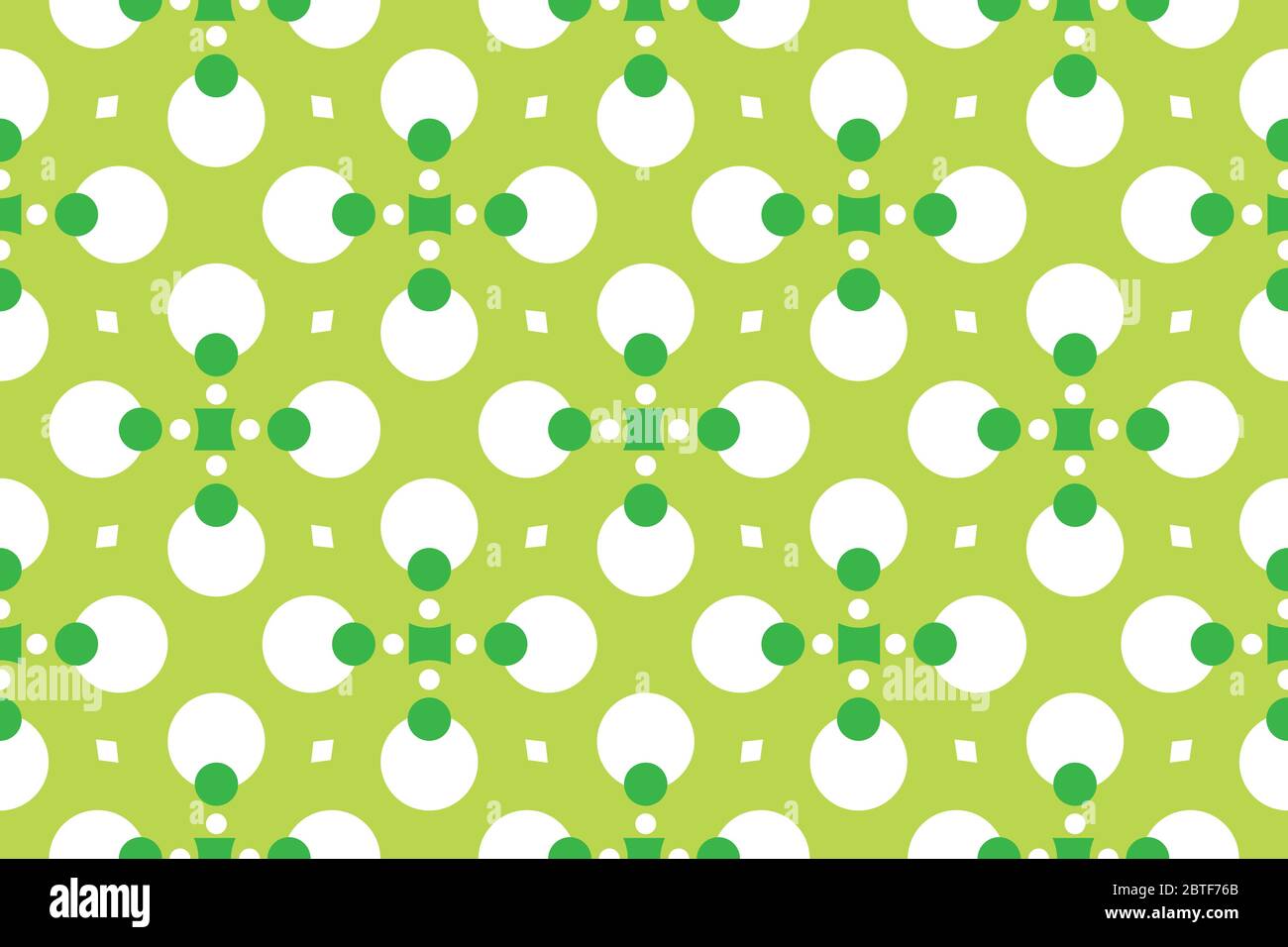 Seamless geometric pattern, texture or background vector in green and white colors. Stock Vector