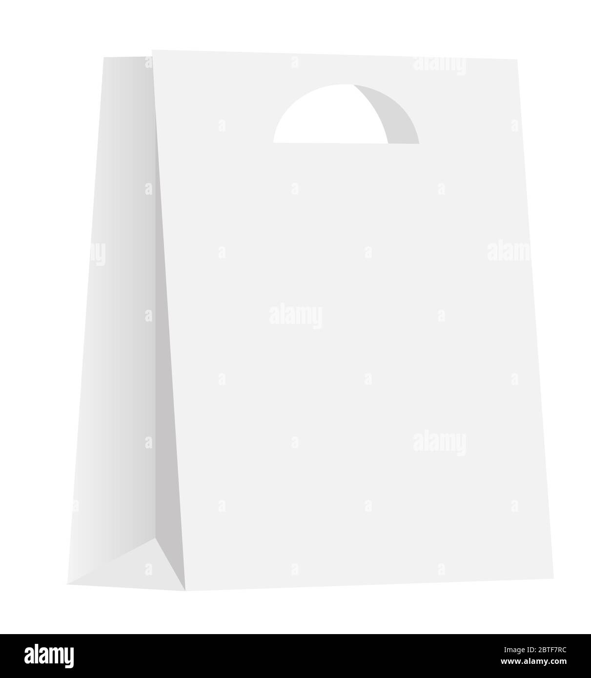 white paper bag isolated on white background Stock Photo