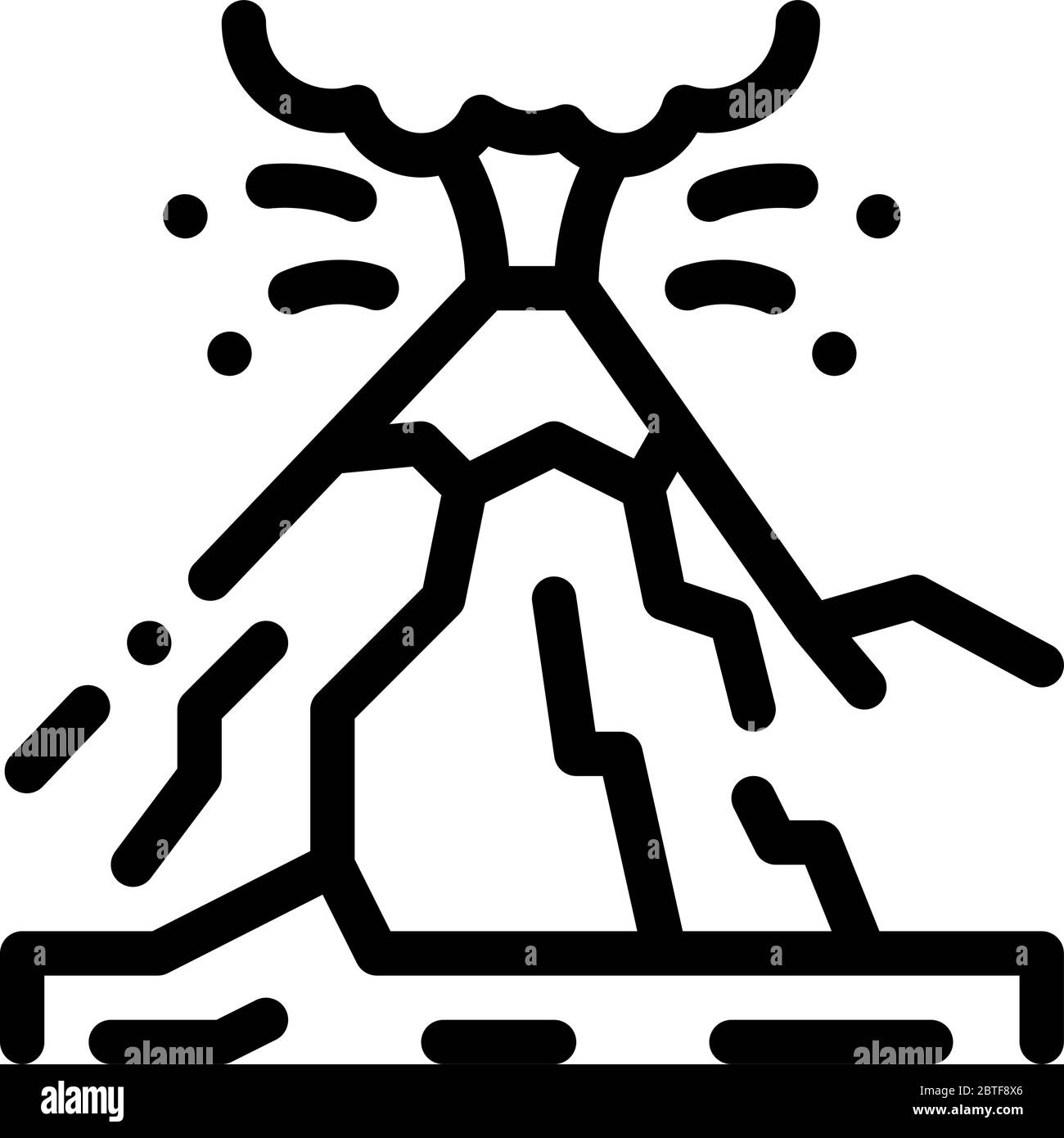 mountain eruption icon vector outline illustration Stock Vector Image ...