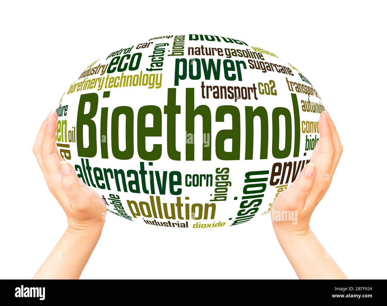 Bioethanol word hand sphere cloud concept on white background. Stock Photo