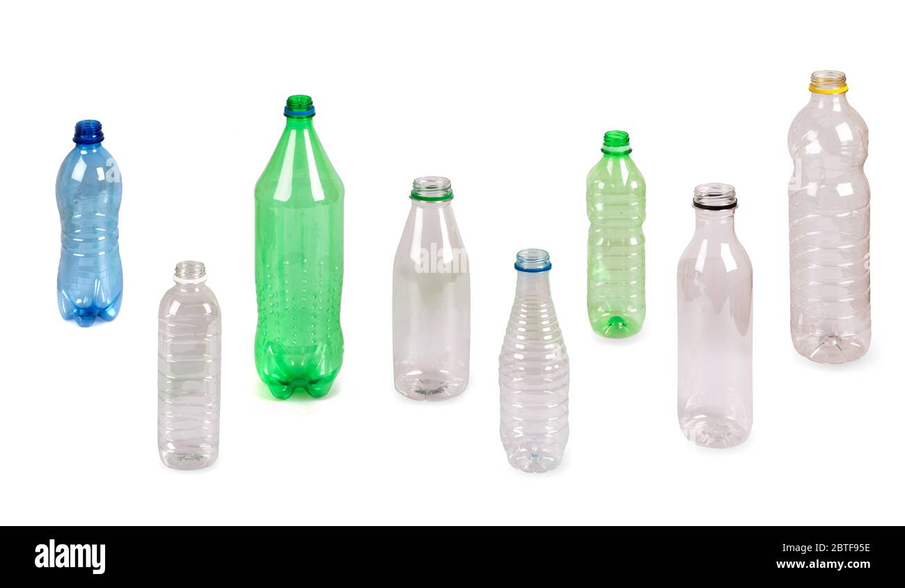 Plastic bottles isolated on white background Stock Photo