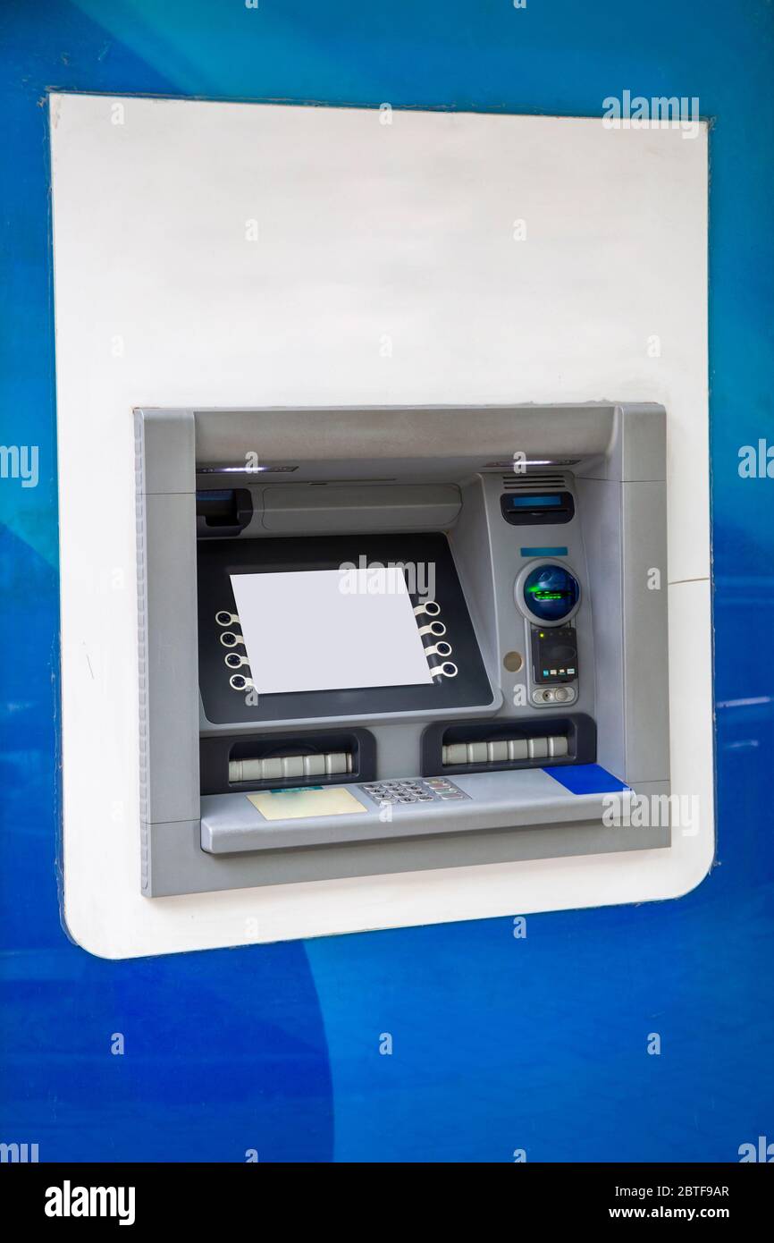 automated teller machine on the wall Stock Photo Alamy