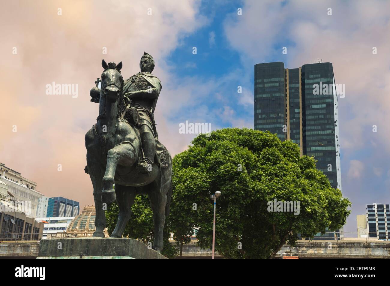 Dom Joao VI Statue, Praça XV, Rio de Janeiro, Brazil Stock Photo