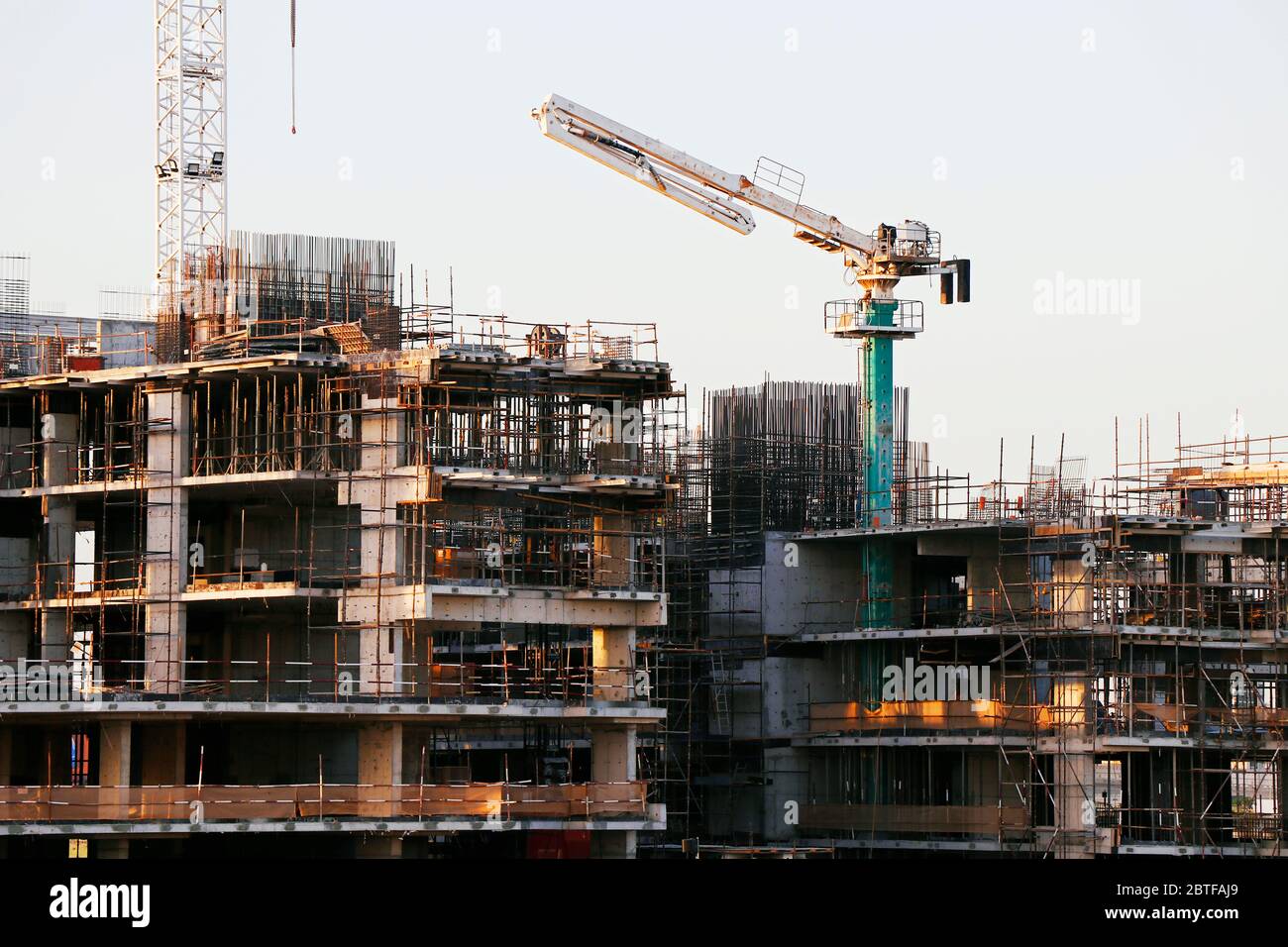 building construction works going on in site Stock Photo