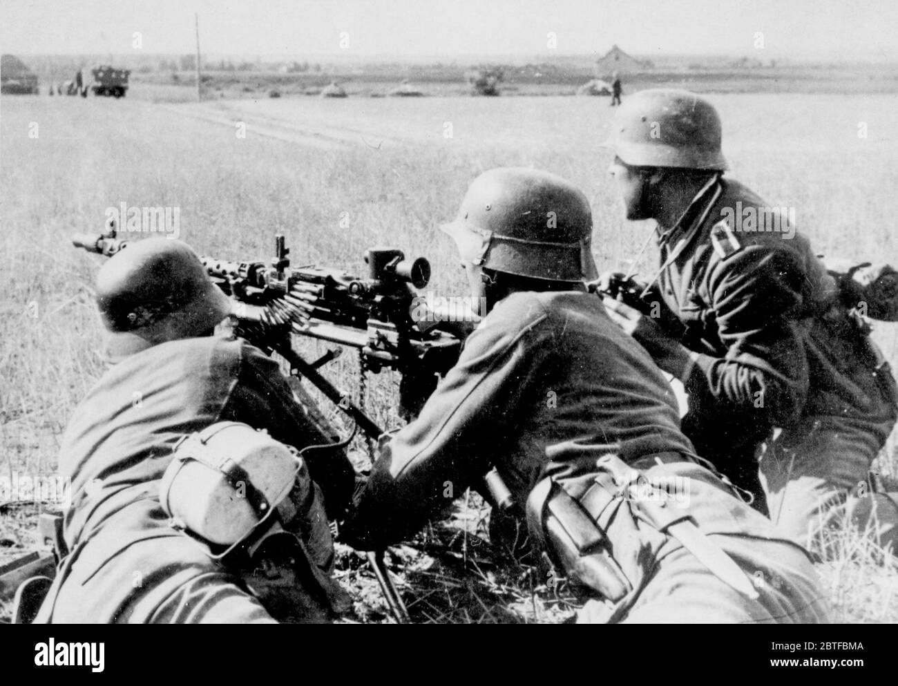 german machine gun MG 34 Operation Barbarossa - German Invasion of Russia, 1941 - 15th Infantary Division of the Thuringia-Kurhessen Division Stock Photo